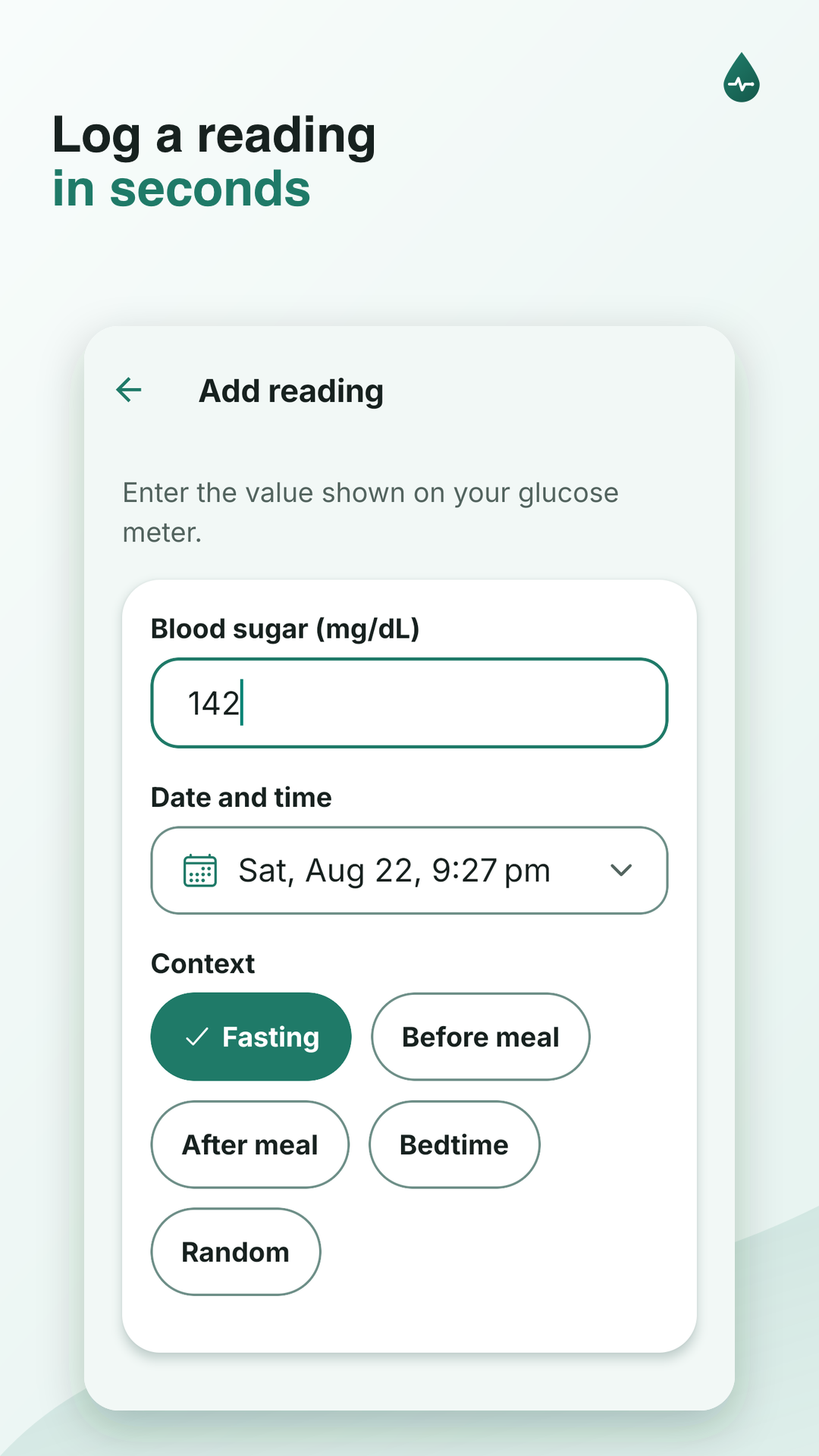 Log readings in seconds