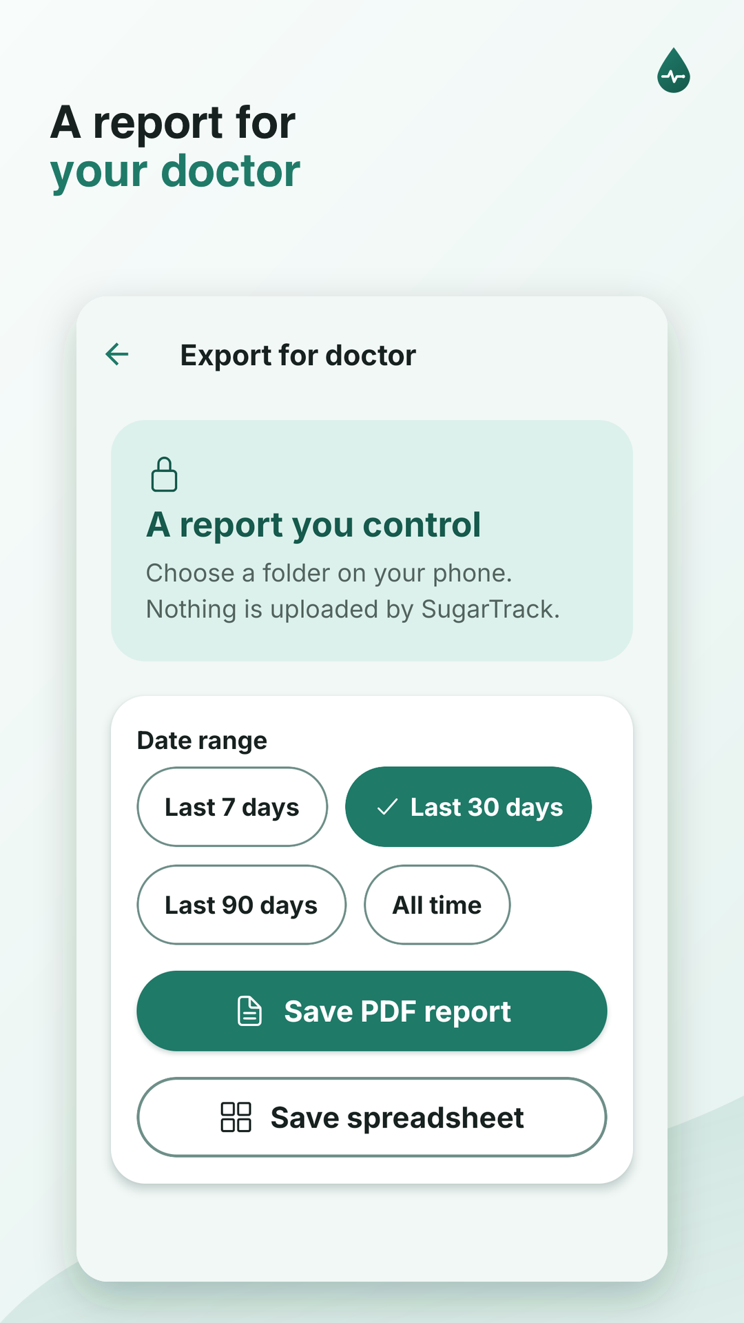 Save reports to your phone